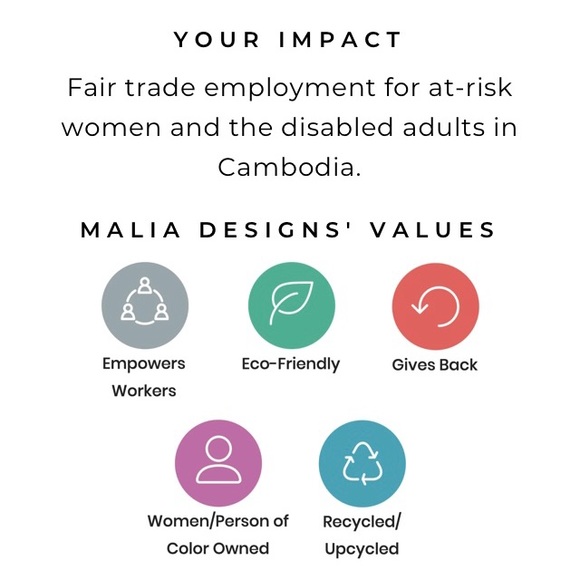 NWOT Malia Designs Handmade Fair Trade Bag - Picture 6 of 8